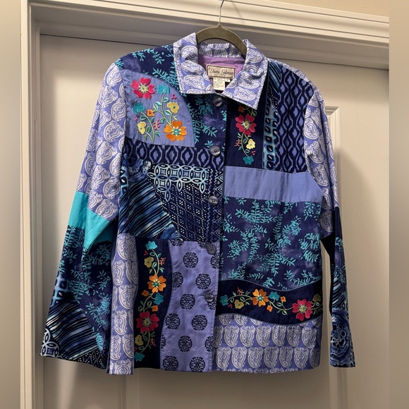 Diane Gilman Jackets & Blazers - Diane Gilman Blue Patchwork Blazer